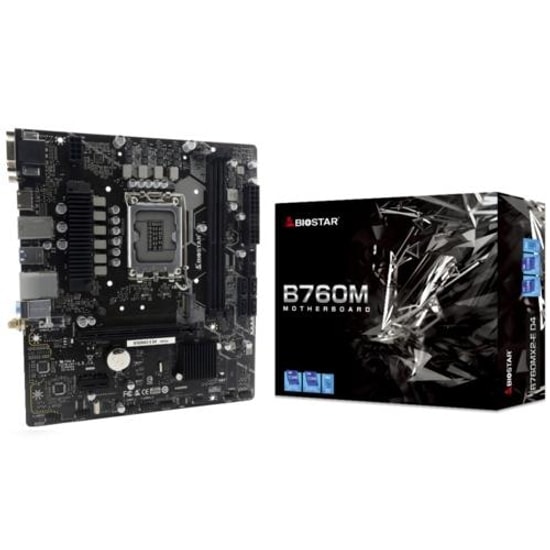 Biostar B760MX2-E LGA1700 DDR4 Micro ATX Anakart - Intel B760, 4400MHz(OC), 64GB, M.2, HDMI, VGA, USB 3.2, 4K2K
