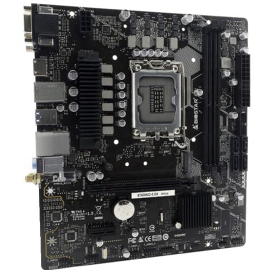 Biostar B760MX2-E LGA1700 DDR4 Micro ATX Anakart - Intel B760, 4400MHz(OC), 64GB, M.2, HDMI, VGA, USB 3.2, 4K2K