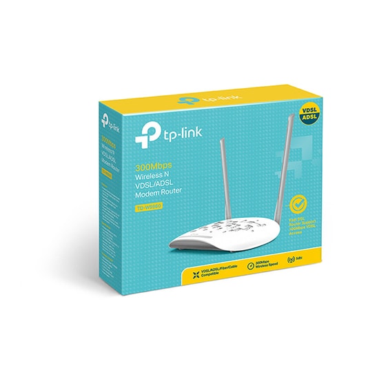 TP-Link TD-W9960 300Mbps VDSL/ADSL Modem Router - Yüksek Hızlı Wi-Fi, 2 Anten, 3 Fast Ethernet, 1 WAN/LAN Portu, RJ11