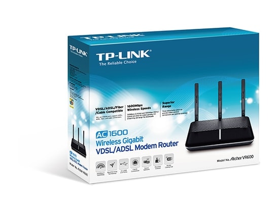 TP-Link Archer VR600 AC1600 VDSL/ADSL Modem Router - Wi-Fi 5, 1600Mbps, 3 Gigabit LAN, 3 Anten, Fiber Destekli
