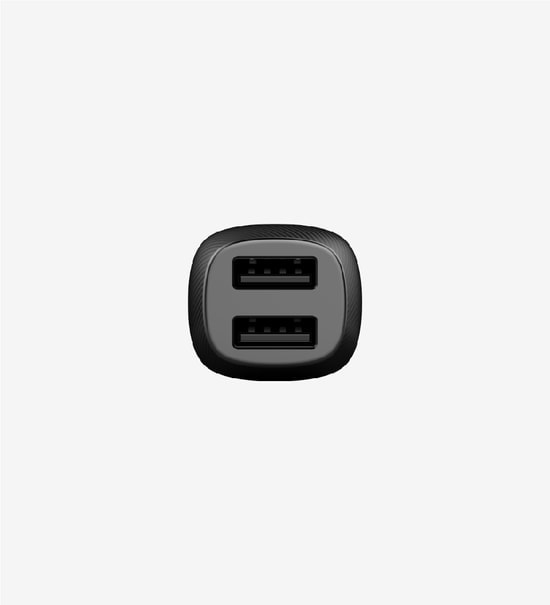 LinkTech C490 Karbon Görünümlü Araç Şarj Aleti (LCH-C490) - 12W, 2 USB-A Çıkışlı, 2.4A, Hızlı Şarj Destekli Başlık