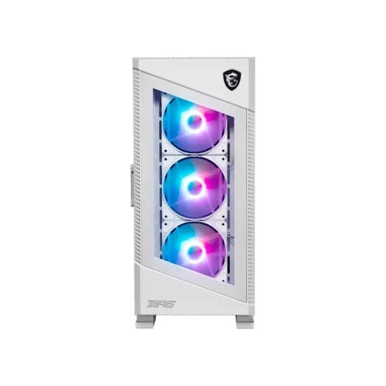 MSI MPG VELOX 100R Beyaz Beyaz E-ATX Mid Tower Gaming Kasa - 4x120mm ARGB, Temperli Cam, USB-C, Toz Filtresi