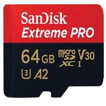 SanDisk 64GB Extreme Pro MicroSDXC UHS-I U3 V30 A2 Hafıza Kartı (SDSQXCU-064G-GN6MA) - 200MB/s, 90MB/s Yazma