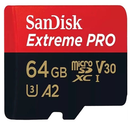 SanDisk 64GB Extreme Pro MicroSDXC UHS-I U3 V30 A2 Hafıza Kartı (SDSQXCU-064G-GN6MA) - 200MB/s, 90MB/s Yazma