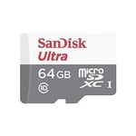 SanDisk Ultra 64GB Micro SD NAND Kart Bellek (SDSQUNR-064G-GN3MN) - UHS I, microSDXC, Class 10, 100MB/s Okuma