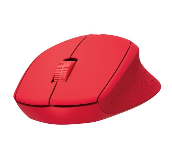 Logitech M330 Kırmızı Sessiz Kablosuz Mouse (910-004911) - 1000 DPI Optik Sensör, Ergonomik Tasarım, Uzun Pil Ömrü
