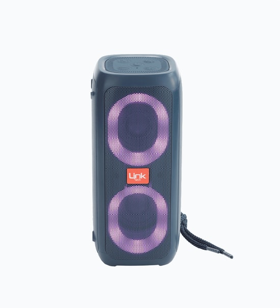 LinkTech Q218 Mavi Taşınabilir Bluetooth Hoparlör - Mobil Standlı, 7W Ses Çıkışı, 1500mAh Batarya, 90dB Ses Seviyesi