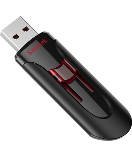 SanDisk Cruzer Glide 16GB USB 3.0 Flash Bellek (SDCZ600-016G-G35) - Siyah, Kızaklı Tasarım, Şifre Korumalı, NAND
