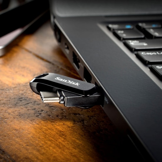 SanDisk Ultra Dual Drive Go 128GB USB Type-C  & Type-A Flash Bellek (SDDDC3-128G-G46) - 400MB/s, Çift Yönlü, Siyah