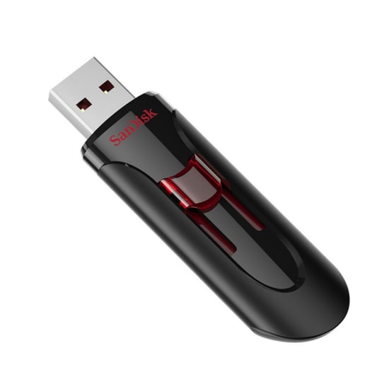 SanDisk Cruzer Glide 128GB USB 3.2 Gen 1 Flash Bellek (SDCZ600-128G-G35) - Siyah, Kızaklı, 30/15MBs Veri Hızı, NAND