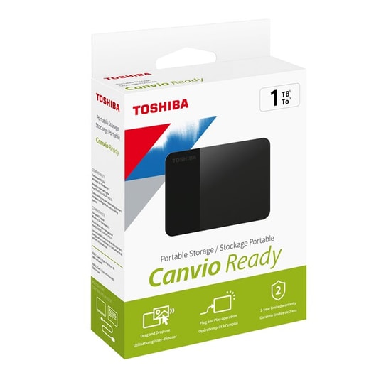 Toshiba Canvio Ready 1TB USB 3.2 Gen1 2.5" Siyah Taşınabilir Disk (HDTP310EK3AA) - USB Micro-B Bağlantılı Harici HDD