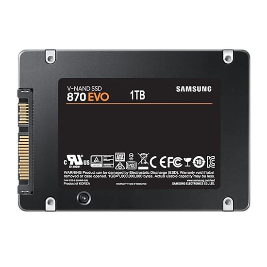Samsung 870 EVO 1TB SSD (MZ-77E1T0BW) - 560/530MB/s Okuma/Yazma, 2.5" SATA 3, Yüksek Performanslı Dahili SSD