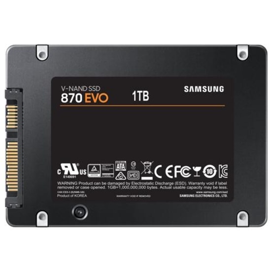 Samsung 870 EVO 1TB SSD (MZ-77E1T0BW) - 560/530MB/s Okuma/Yazma, 2.5" SATA 3, Yüksek Performanslı Dahili SSD