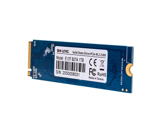 Hi-Level 1TB M.2 NVMe SSD (HLV-M2PCIeSSD2280/1T) - 3300MB/s Okuma, 3100MB/s Yazma, PCIe Gen3 x4 Performance