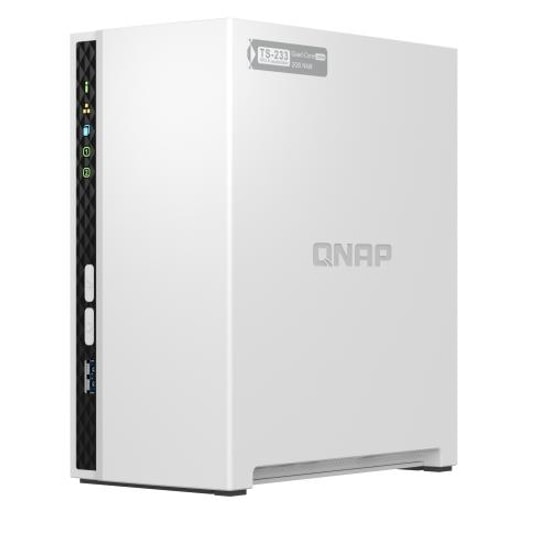 QNAP TS-233 2GB RAM 2 Yuvalı Beyaz NAS Cihazı - 2x3.5" Disk Desteği, Arm Quad-Core İşlemci, USB 3.2, Gigabit Ethernet