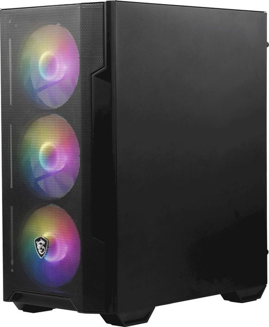 MSI MAG FORGE M100A Siyah ARGB Fanlı mATX Oyuncu Kasası - 4x120mm Fan, Akrilik Yan Panel, USB 3.2, 2x2.5" 3x3.5" Yuva