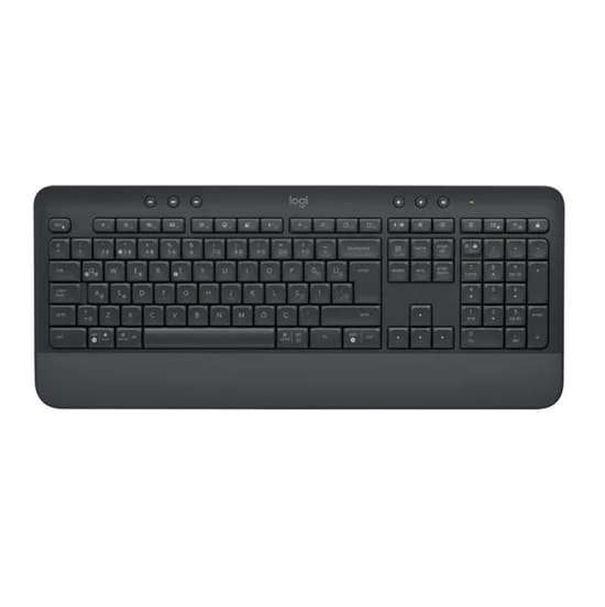 Logitech K650 Signature Kablosuz Klavye Grafit Siyah (920-010919) - Avuç içi desteği, Sıvı dökülmelerine dayanıklı