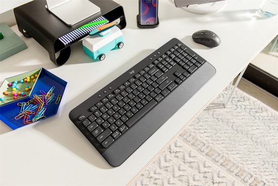Logitech K650 Signature Kablosuz Klavye Grafit Siyah (920-010919) - Avuç içi desteği, Sıvı dökülmelerine dayanıklı