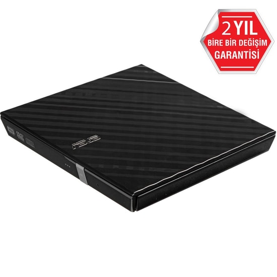 ASUS SDRW-08D2S-U Lite 8X Siyah Harici DVD Yazıcı - USB 2.0 Bağlantılı, M-Disc Destekli, Windows/Mac Uyumlu Optik Sürücü