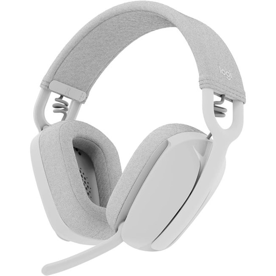 Logitech Zone Vibe 100 Beyaz Kablosuz Kulaklık (981-001219) - 40mm Dinamik Sürücü, Bluetooth 5.2, ENC Mikrofon Kumandalı