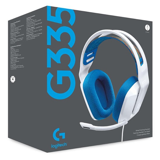 Logitech G335 Beyaz Kablolu Kulak Üstü Oyuncu Kulaklığı (981-001018) - 40mm Sürücü, Hafif, Konforlu ve Yüksek Performans