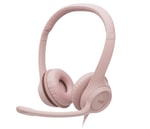 Logitech H390 USB Pembe Kulaklık (981-001281) - ENC Mikrofon, Kumandalı, 240cm USB-A Kablolu, Ayarlanabilir Kafa Bandı