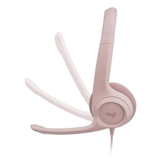 Logitech H390 USB Pembe Kulaklık (981-001281) - ENC Mikrofon, Kumandalı, 240cm USB-A Kablolu, Ayarlanabilir Kafa Bandı