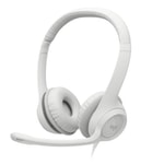 Logitech H390 USB Beyaz Kulaklık (981-001286) - ENC Mikrofon, Kumandalı, 240cm USB-A Kablolu, Ayarlanabilir Kafa Bandı