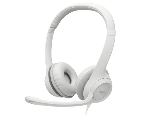 Logitech H390 USB Beyaz Kulaklık (981-001286) - ENC Mikrofon, Kumandalı, 240cm USB-A Kablolu, Ayarlanabilir Kafa Bandı