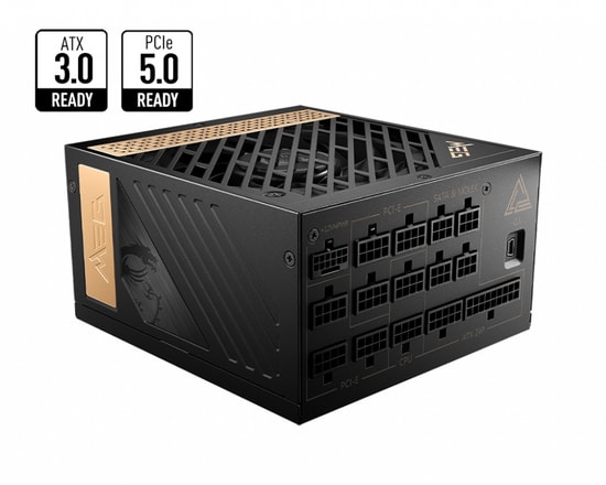 MSI MEG AI1300P PCIe5 1300W 80+ Platinum Full Modüler ATX 3.1 Güç Kaynağı - 10 Yıl Garanti