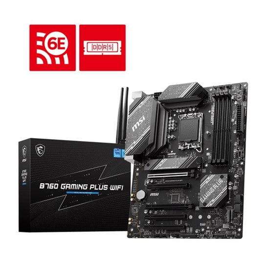 MSI B760 Gaming Plus Wifi D5 Anakart: LGA1700, DDR5 6800MHz(OC), HDMI, DP, Wi-Fi 6E, 2.5G LAN, M.2 Shield Frozr, ATX
