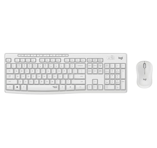 Logitech MK295 Beyaz Sessiz Kablosuz Numerik Klavye Mouse Seti (920-010089) - Türkçe Q Düzen, 10m Menzil