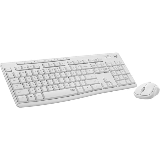 Logitech MK295 Beyaz Sessiz Kablosuz Numerik Klavye Mouse Seti (920-010089) - Türkçe Q Düzen, 10m Menzil
