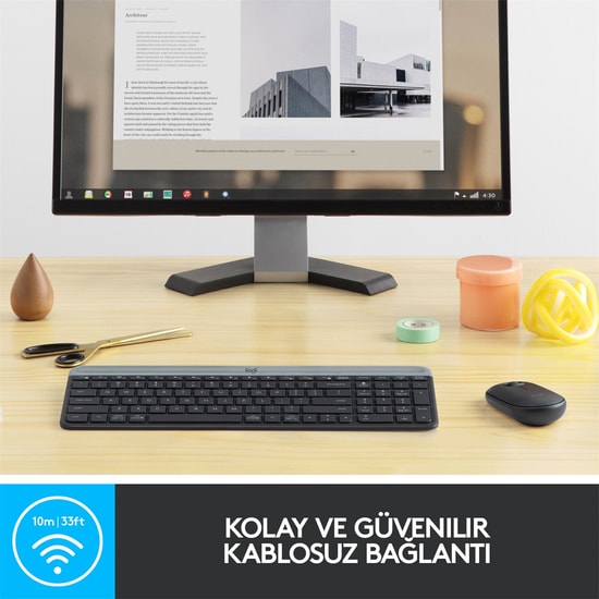 Logitech MK270 Siyah Kablosuz Türkçe Q Düzen Klavye Mouse Seti (920-004525) - Uzun Pil Ömrü, USB Alıcılı