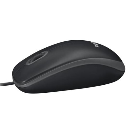 Logitech B100 Siyah 800DPI Optik USB Kablolu Mouse (910-003357) - Ergonomik Tasarım, Masaüstü & Laptop Uyumlu