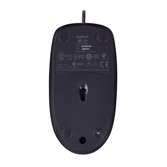 Logitech B100 Siyah 800DPI Optik USB Kablolu Mouse (910-003357) - Ergonomik Tasarım, Masaüstü & Laptop Uyumlu