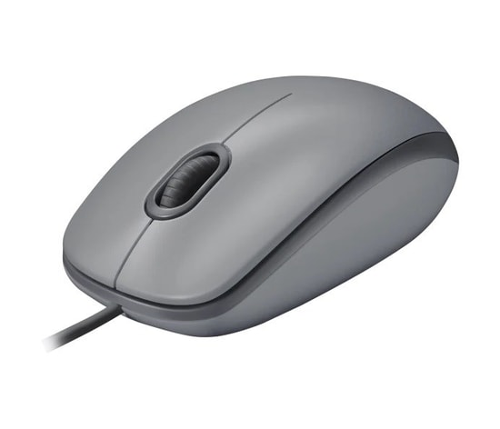 Logitech M110 Gri Sessiz Optik Mouse (910-006760) - 1000 DPI, Tam Boyut, Kablolu USB-A Bağlantısı
