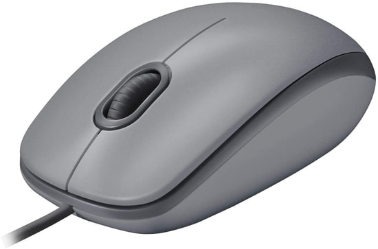 Logitech M110 Gri Sessiz Optik Mouse (910-006760) - 1000 DPI, Tam Boyut, Kablolu USB-A Bağlantısı