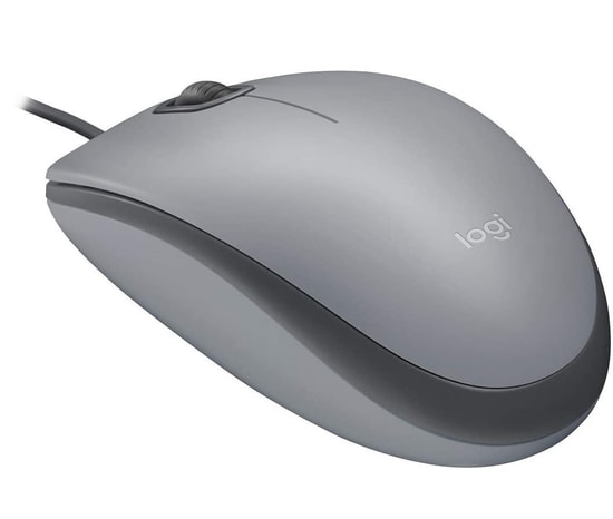 Logitech M110 Gri Sessiz Optik Mouse (910-006760) - 1000 DPI, Tam Boyut, Kablolu USB-A Bağlantısı