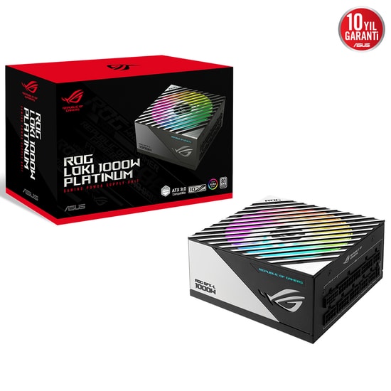 ASUS ROG LOKI SFX L 1000W 80+ Platinum Güç Kaynağı - 1000W, ATX 3.1, PCIe 5.1, Tam Modüler, ARGB Fan, 10 Yıl Garanti