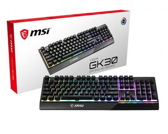 MSI Vigor GK30 TR Gaming Keyboard - RGB Aydınlatma, Mekanik Hisli, Sıvı Dökülmesine Dayanıklı, Türkçe Q Klavye