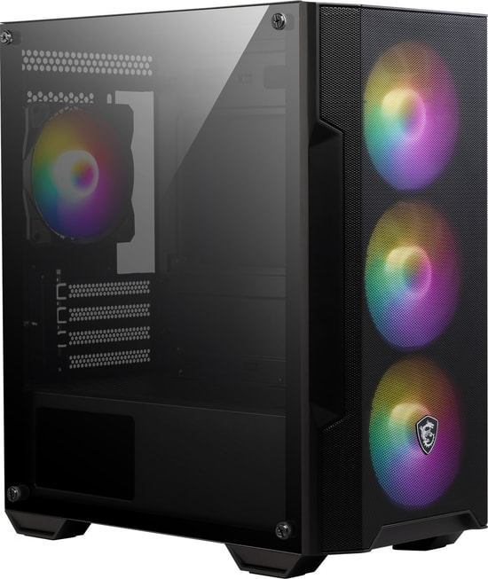 MSI MAG FORGE M100A 600W 80+ Bronz PSU Dahil mATX Oyuncu Kasası - 4xARGB Fan, Akrilik Panel, USB 3.2, 2x2.5" 3x3.5" Yuva
