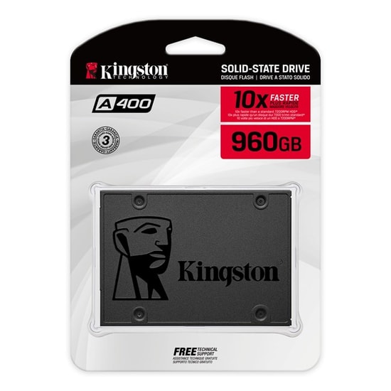 Kingston 960GB A400 SSD (SA400S37/960G) - 500/450MB/s, 2.5" SATA 3 Dahili Katı Hal Sürücüsü