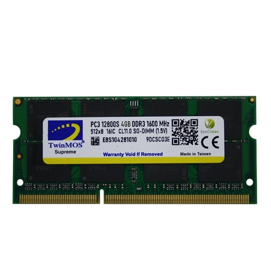 TwinMOS 4GB 1600MHz DDR3 SODIMM CL11 Notebook RAM Bellek (MDD34GB1600N) - 1.5V, Yüksek Performanslı Laptop Belleği
