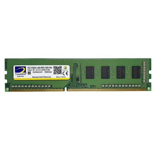 TwinMOS 4GB DDR3 1600MHz CL11 Masaüstü RAM Bellek (MDD34GB1600D) - 1.5V, Yüksek Performanslı Bellek