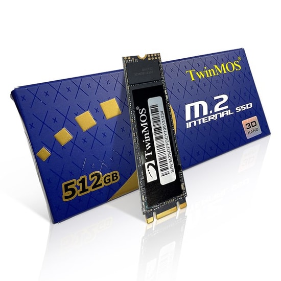 TwinMOS 512GB M.2 2280 SATA3 SSD (NGFFFGBM2280) - 580/550MB/s Okuma/Yazma, 3D TLC NAND, AHCI, Yüksek Performans Disk