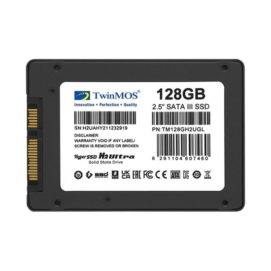 TwinMOS Hyper H2 Ultra 128GB 2.5" SATA3 SSD (TM128GH2UGL) - 580/550MB/s Okuma/Yazma, 3D NAND TLC, LDPC ECC Motoru