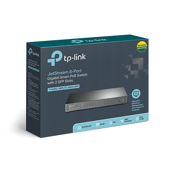 TP-Link Omada TL-SG2210P Gigabit VPN Router Switch - 8 Port Gigabit 61W PoE+, 2 SFP Port, Yönetilebilir, QoS Desteği