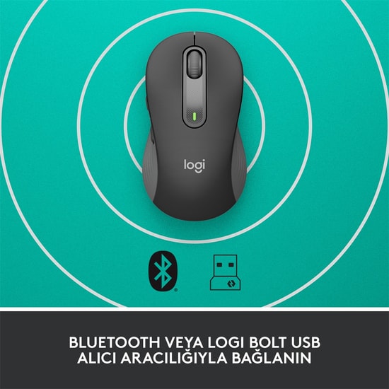 Logitech M650 Siyah Kablosuz Optik Mouse (910-006253) - 4000 DPI, Sessiz Tıklama, Ergonomik Tasarım, SmartWheel