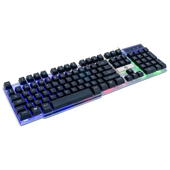 Frisby FK-G508QU 3 Renkli Işıklı Türkçe Q Düzen Kablolu Klavye - Multimedya, USB, Oyuncu ve Ofis Kullanımına Uygun